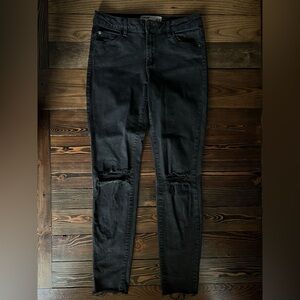 GARAGE • black skinny jeans stretchy jegging distressed streetwear normcore